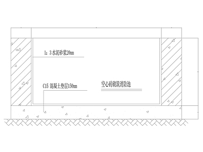 消防给水系统 空心砖砌筑 消防池 施工图