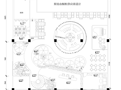 现代其他餐饮空间 主题餐厅平面图 施工图