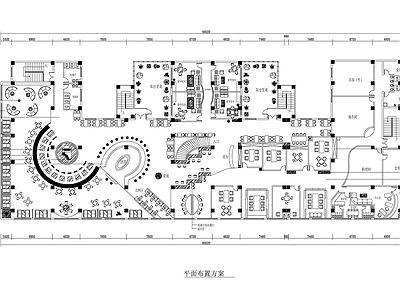 现代西餐厅 大型西餐厅平面图 施工图