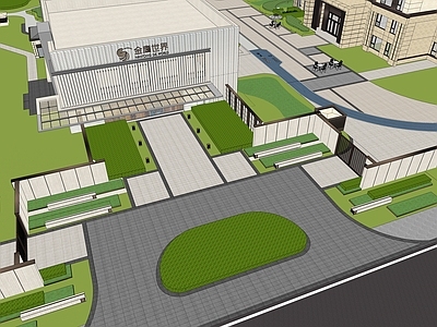 新中式售楼处建筑 商业建筑 售楼处景观 商业景观