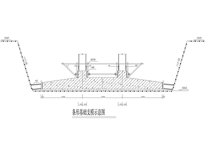 现代建筑工程节点 条型基础支模 示意图 施工图
