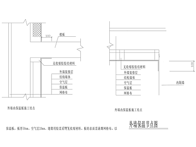 现代建筑工程节点 外墙保温节点图 施工图