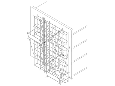 现代建筑工程节点 外墙导轨式 外爬架图 施工图