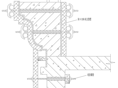 现代建筑工程节点 腰线支模示意图 施工图