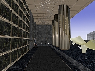 现代轻奢售楼处建筑 天津中山路项目 弧线现代风格 售楼处景观一体