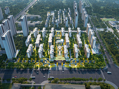 新中式小区建筑 阳光城调规方案 现代弧线立面风格 大盘调规逻辑 规划立面设计一体