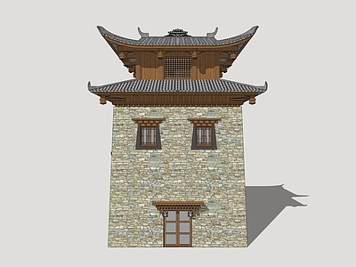 新中式风格建筑 藏羌碉楼 观景塔 藏羌哨塔 藏羌风格建筑