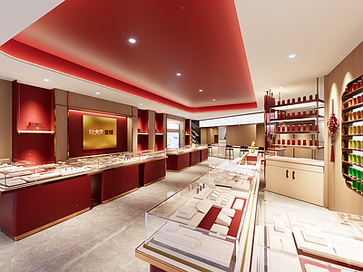 新中式珠宝店 金店 珠宝店 小空间 新中式