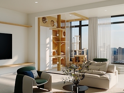 原木奶油风家居客厅