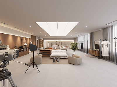 奶油风直播间 女装直播 女装店 直播间 中古风 现代风格