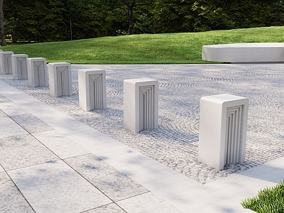 极简主义石材围挡 车挡石 景观车挡 特色车挡x 现代车挡 形象车挡