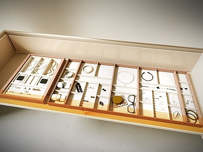 奶油风首饰柜 现代首饰柜 手表梳妆收纳盒 珠宝  首饰盒   饰品收纳