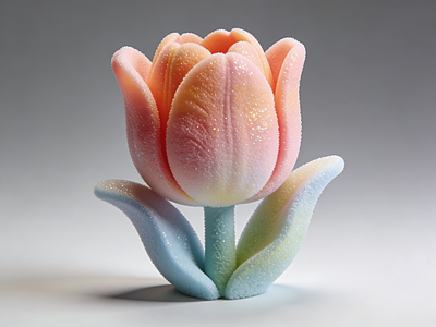 奶油风雕塑摆件 郁金香 花朵 雕塑 美陈 泡雕