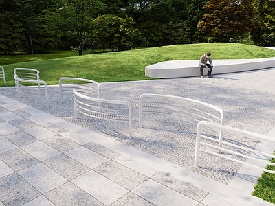 极简主义金属围挡 防电动车护栏 入口车挡 金属护栏 金属隔栏 入口隔离栏杆