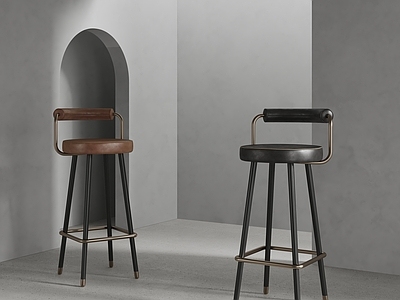 现代简约吧椅 工业风吧椅 皮革吧椅