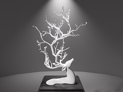 极简雕塑摆件 鹿 鹿雕塑 景观雕塑 水景雕塑
