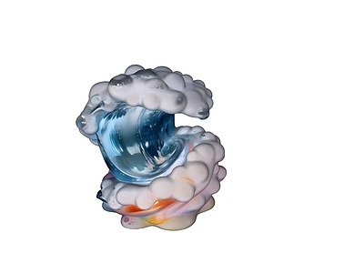 流体艺术雕塑摆件 浪花 雕塑 摆件 美陈