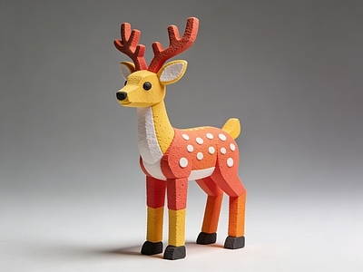 现代雕塑摆件 鹿 雕塑 泡雕 美陈 AI渲染