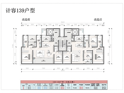 高层住宅 小高139户型 施工图