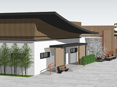 新中式小公建 公园公用卫建筑 服务区公用卫生间 园林公卫小建筑