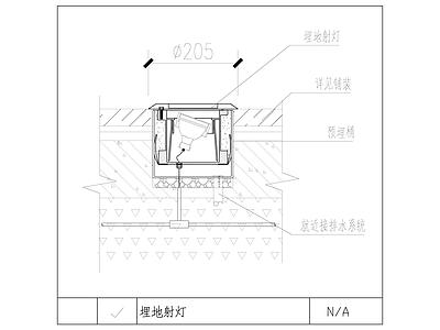 电气节点 埋地灯大样 施工图