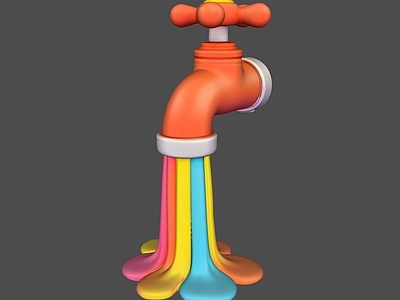 现代雕塑摆件 水龙头艺术装置