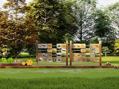 童趣自然风景墙 昆虫科普互动墙 昆虫科普墙 互动景墙 景观科普墙 特色科普墙