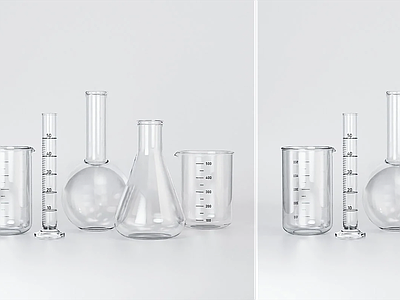 极简餐具 量杯 实验器材 量筒锥形烧杯 试管培养皿 学校实验器材杯子