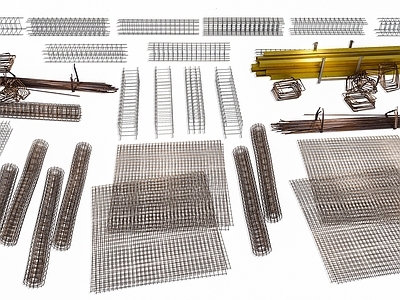 工业风建筑材料 钢筋建筑材料 建筑工地钢筋材料 钢筋结构柱子 钢筋 梁柱钢筋捆扎