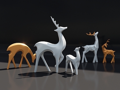 现代雕塑 鹿雕塑 鹿小品