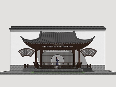 新中式古建筑 园林水榭 古典凉亭 休憩亭 景观园林亭子 景亭