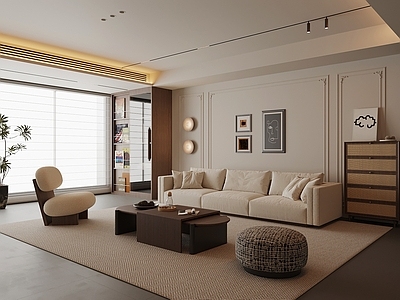 奶油风家居客厅