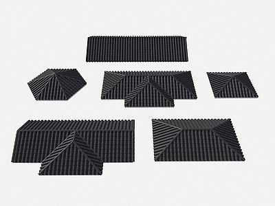 新中式屋檐 现代屋顶  新中式屋檐 坡屋顶  屋顶 混凝土瓦片