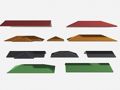 新中式屋檐 现代屋顶 新中式屋檐 坡屋顶 混凝土瓦片 筒瓦屋顶