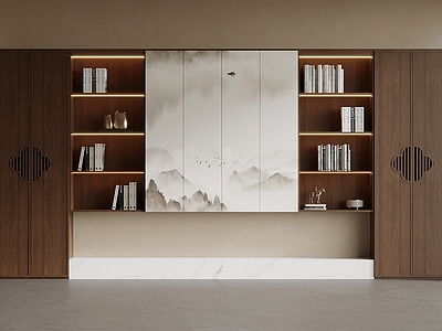 新中式储物柜 书柜