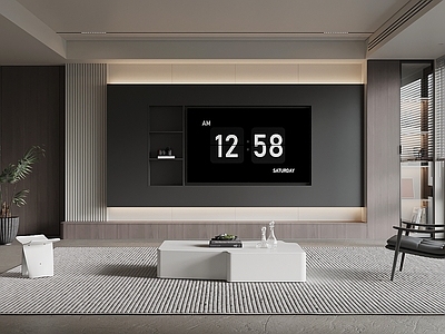 极简黑白灰客厅