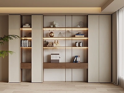 新中式储物柜 书柜