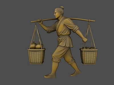 新中式雕塑摆件 集市雕塑人物