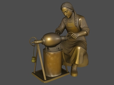 新中式雕塑摆件 集市雕塑人物