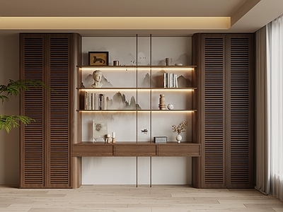 新中式储物柜 书柜