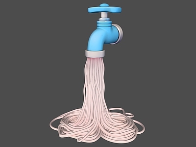 超现实卡通水龙头 龙头烩面雕塑小品