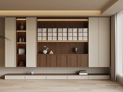 新中式储物柜 书柜