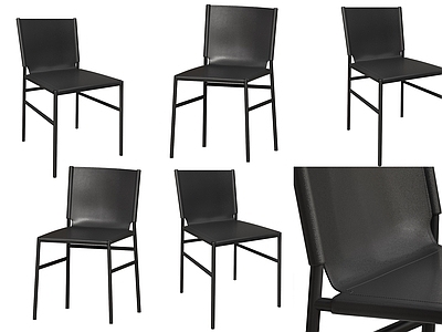 极简办公椅 极简塑料椅 黑色皮革单人椅  简约塑料单人椅 皮质金属椅子 塑料椅