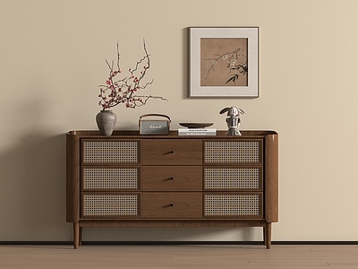 中古风玄关柜 中古新中式玄关柜 端景玄关柜  入户玄关柜