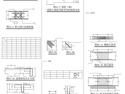 现代建筑工程节点 各类建筑节点 施工图