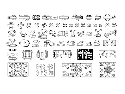 现代简约家具图库 户外家具 施工图