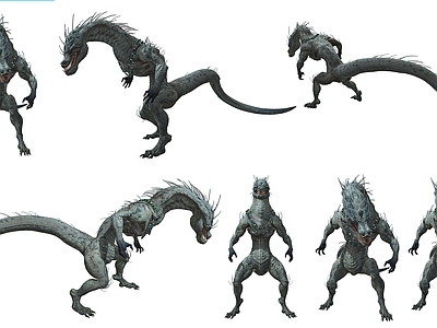 奇幻生物设计雕塑摆件 跳浪蛟 黑神话悟空人物 动漫人物角色 妖怪妖精手办雕塑