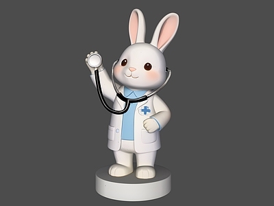 治愈系卡通雕塑摆件 卡通动物医生雕塑