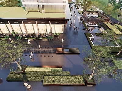 现代简约商业综合体景观 商业景观