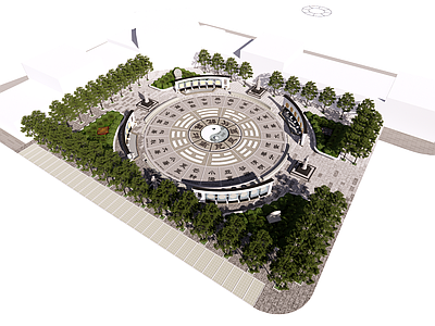 新中式广场景观 太极 公园 八卦 邯郸 喷泉